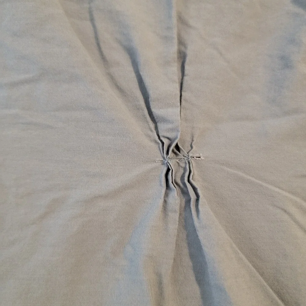 West Elm Green Twin Pintuck Duvet Cover 100% Organic Cotton Dusty Blue